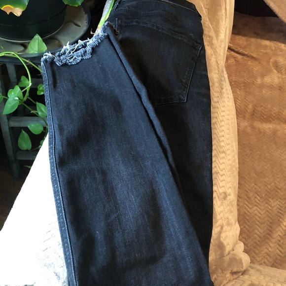 Express High waisted dark stretched jean leggings - Picture 4 of 6